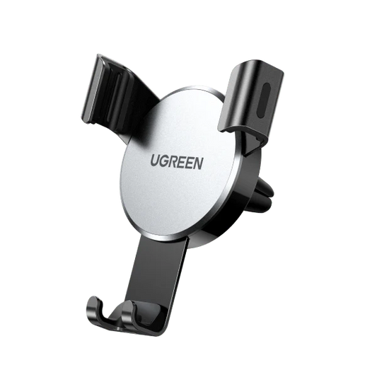 UGREEN Car Phone Holder – 360° Rotating Air Vent Mount with Auto-Lock & Silicone Grip (Grey)